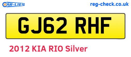 GJ62RHF are the vehicle registration plates.