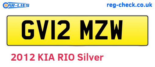 GV12MZW are the vehicle registration plates.
