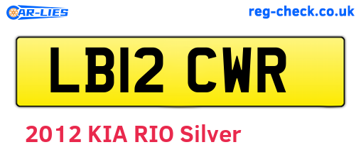 LB12CWR are the vehicle registration plates.