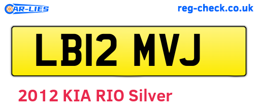 LB12MVJ are the vehicle registration plates.