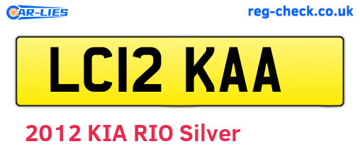 LC12KAA are the vehicle registration plates.