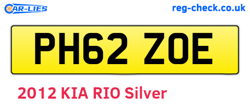 PH62ZOE are the vehicle registration plates.
