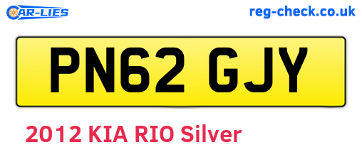 PN62GJY are the vehicle registration plates.