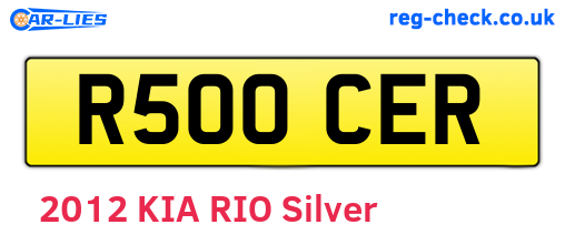 R500CER are the vehicle registration plates.