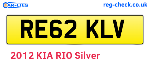 RE62KLV are the vehicle registration plates.