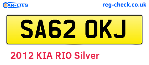 SA62OKJ are the vehicle registration plates.