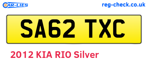 SA62TXC are the vehicle registration plates.