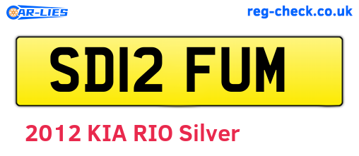SD12FUM are the vehicle registration plates.