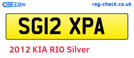 SG12XPA are the vehicle registration plates.