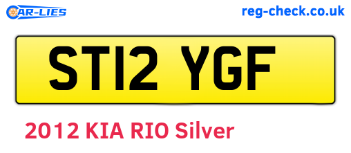 ST12YGF are the vehicle registration plates.