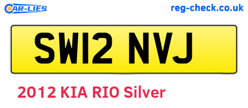 SW12NVJ are the vehicle registration plates.