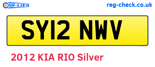 SY12NWV are the vehicle registration plates.