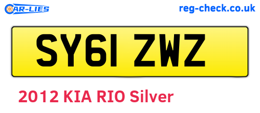SY61ZWZ are the vehicle registration plates.