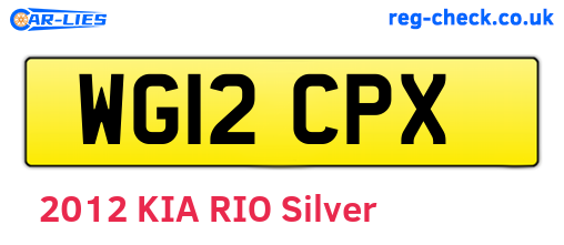 WG12CPX are the vehicle registration plates.