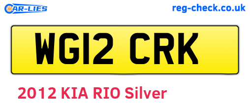 WG12CRK are the vehicle registration plates.