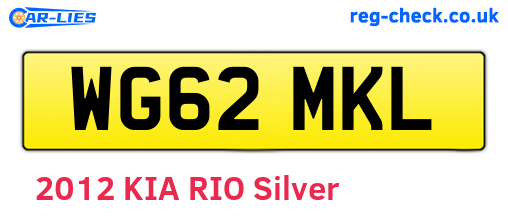 WG62MKL are the vehicle registration plates.