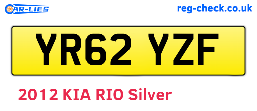 YR62YZF are the vehicle registration plates.
