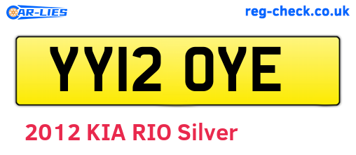 YY12OYE are the vehicle registration plates.