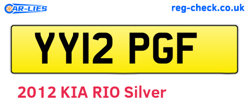 YY12PGF are the vehicle registration plates.