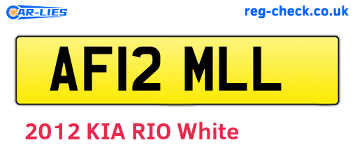 AF12MLL are the vehicle registration plates.