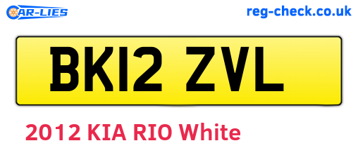 BK12ZVL are the vehicle registration plates.