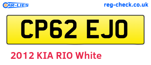 CP62EJO are the vehicle registration plates.