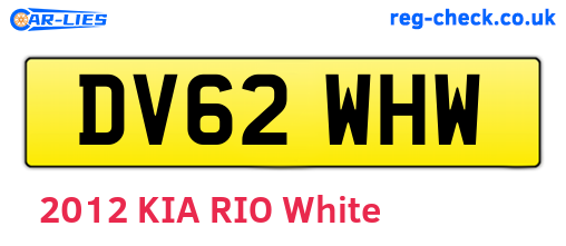 DV62WHW are the vehicle registration plates.