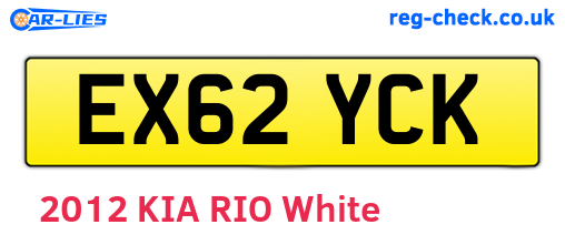 EX62YCK are the vehicle registration plates.