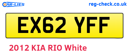EX62YFF are the vehicle registration plates.