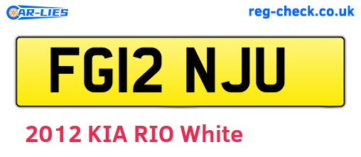FG12NJU are the vehicle registration plates.