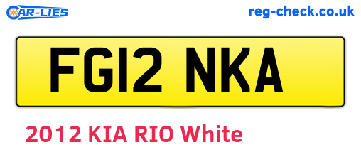 FG12NKA are the vehicle registration plates.
