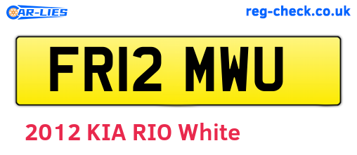 FR12MWU are the vehicle registration plates.
