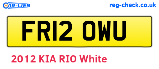 FR12OWU are the vehicle registration plates.