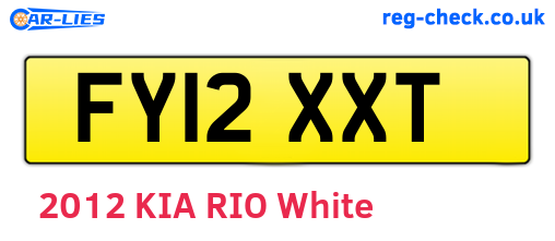 FY12XXT are the vehicle registration plates.