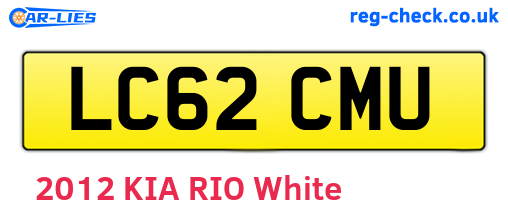 LC62CMU are the vehicle registration plates.