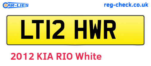LT12HWR are the vehicle registration plates.