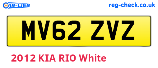 MV62ZVZ are the vehicle registration plates.