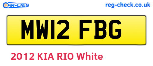 MW12FBG are the vehicle registration plates.