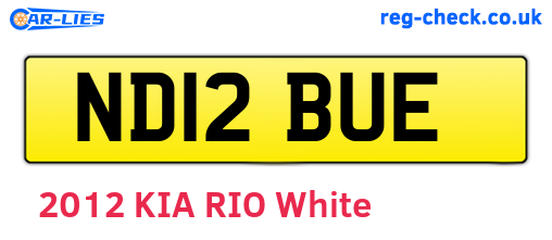 ND12BUE are the vehicle registration plates.