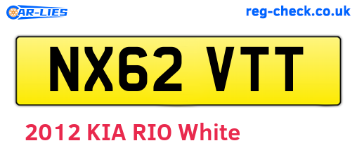 NX62VTT are the vehicle registration plates.