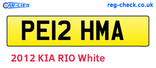 PE12HMA are the vehicle registration plates.