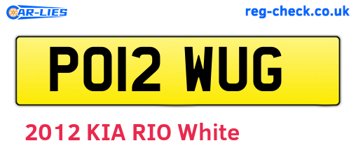 PO12WUG are the vehicle registration plates.