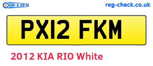 PX12FKM are the vehicle registration plates.