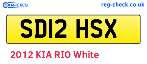 SD12HSX are the vehicle registration plates.