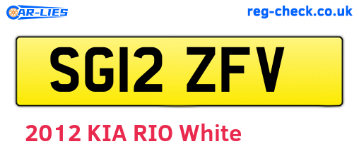 SG12ZFV are the vehicle registration plates.