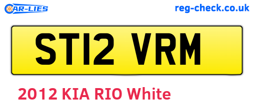 ST12VRM are the vehicle registration plates.