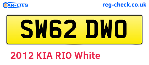 SW62DWO are the vehicle registration plates.
