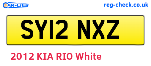 SY12NXZ are the vehicle registration plates.