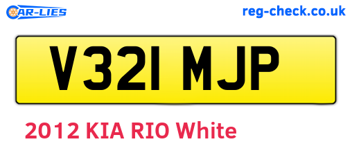V321MJP are the vehicle registration plates.