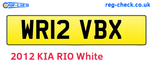 WR12VBX are the vehicle registration plates.